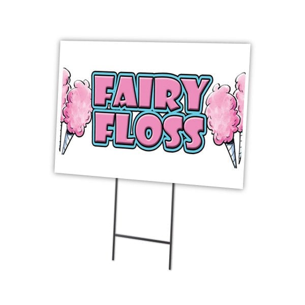 Fairy Floss Yard Sign & Stake outdoor plastic coroplast window, C-1824-DS-Fairy Floss